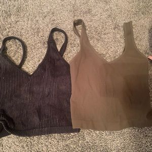 two tank tops green and black